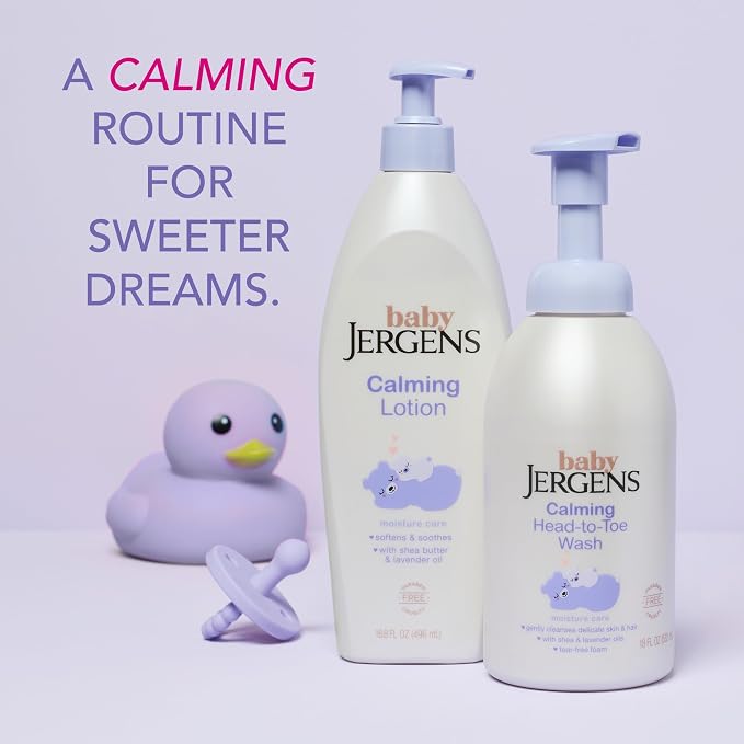 Jergens Baby Calming Lotion,Baby Calming Lotion,Lavender-Baby-Lotion,Baby-Moisturizer with Shea Butter and Lavender Oil,16.8 Fl Oz,(Pack of 2)