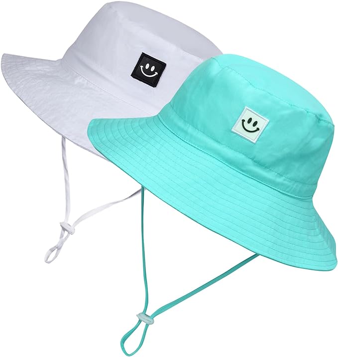 MaxNova Baby Sun Hat Smile Face UPF 50+ Toddler Bucket Hat for Boys Girls 0-7 Years