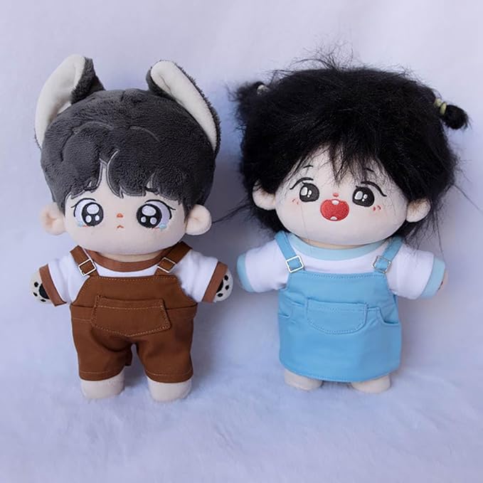 niannyyhouse 10cm 15cm 20cm Plush Doll Clothes T-Shirt Strap Pants Strap Skirt Soft Stuffed Plush Toy Dress Up Accessories (b7, 20cm)