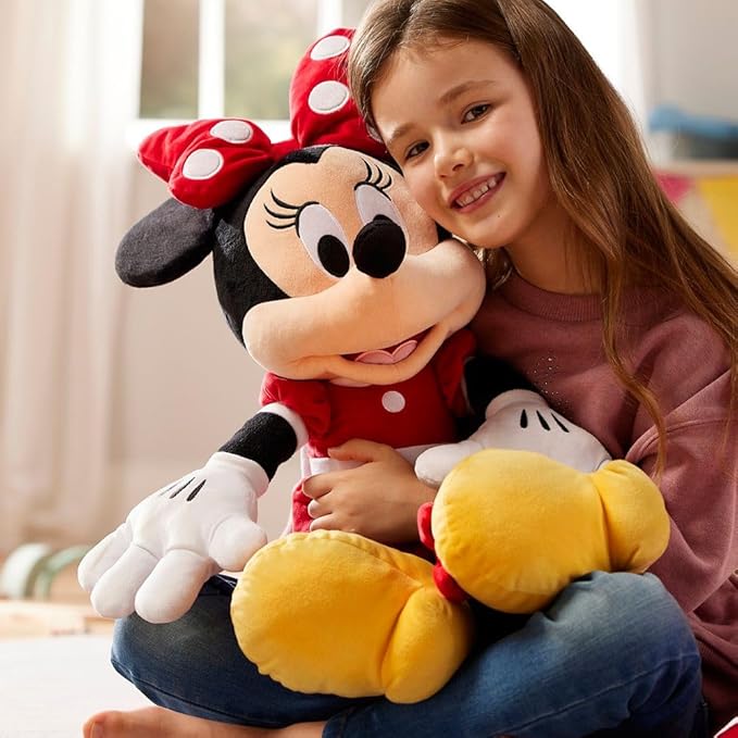 DISNEY STORE Official Minnie Mouse Plush - Red Dress – Large 21 1/4 Inches Disney Stuffed Animals, Soft & Cuddly Toy, Plushies for Kids & Fans, Suitable for All Ages