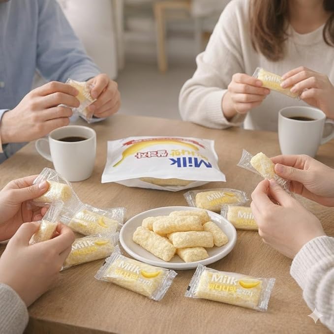 Korean Milk Rice Cracker 밀크 쌀과자 240g (240g, Banana)