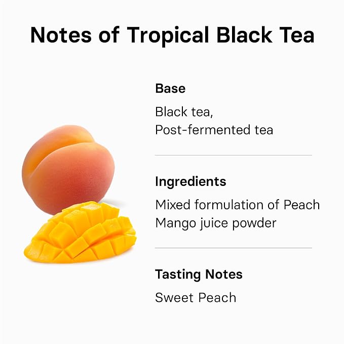 OSULLOC Peach Black Tea (Tropical Mango & Peach Flavor), Iced tea bags, Fruit tea Blend, Premium Teabags from Jeju Island, 20 count