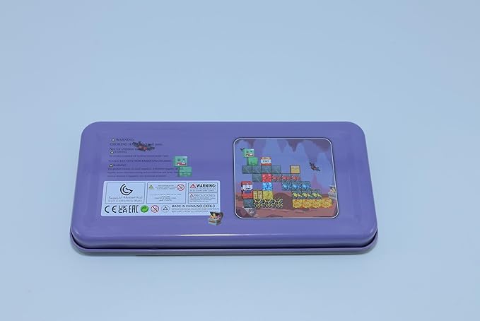 Magnetic Blocks Set, 35PCS Educational STEM Mine Tunnel Travel Building Toys for Kids 3+, Portable Magnetic Block with Metal Storage Box, Toddler Learning Toys for Boys Girls 4-8 Birthday Gift