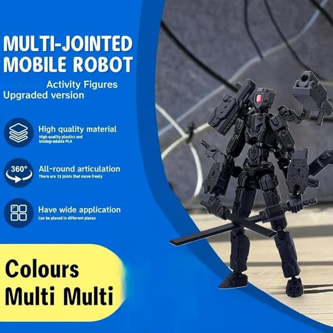T13 Action Figures Helix Robot 8 Inch, Assembly Completed T 13,3D Printed Robo 13 - The Premium Action Figures for Sci-Fi Enthusiasts (Black)