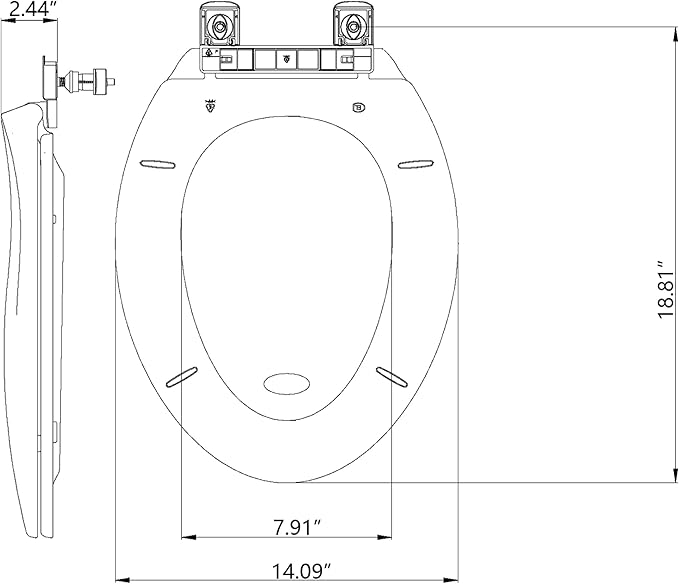 Elongated Toilet Seat, Soft-Slow Close, 19 Inch Elongated Toilet Seat For Elongated Toilets, Quiet-Close Lid And Seat, Easy To Install And Clean, Never Loosen, White