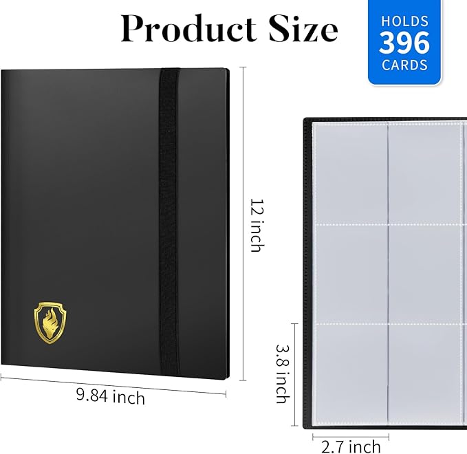 Card Binder 9 Pocket, Fabmaker 396 Pockets Trading Card Binder, Premium Collector Card Album for Standard Cards, Side Loading Card Collection Folder for Game Cards, Sport Cards, Blue