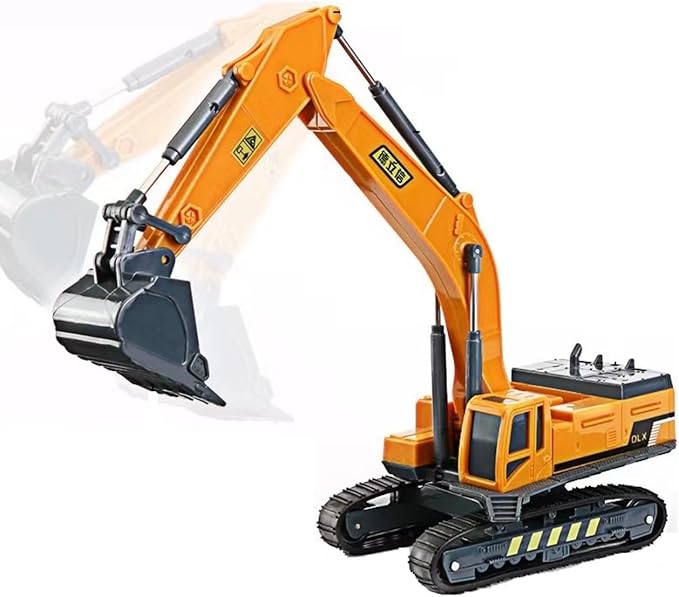 ZUKULIFE Construction Truck Toy Set Vehicles Site Playset, Flatbed Truck Excavator, Trailer, Birthday Gift for 3 4 5 6 Year Olds Boys Kid Toddler Child