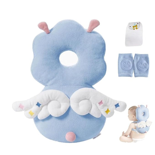 Adjustable Baby Head Protection Backpack with Knee Pads for Crawling, Soft, Breathable and Safe