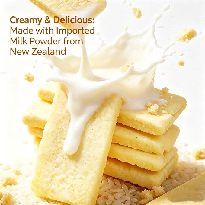 Korean Milk Rice Snacks – Creamy Milk Flavor, Crispy & Crunchy, Individually Wrapped, 10.6 oz (300g) per Bag