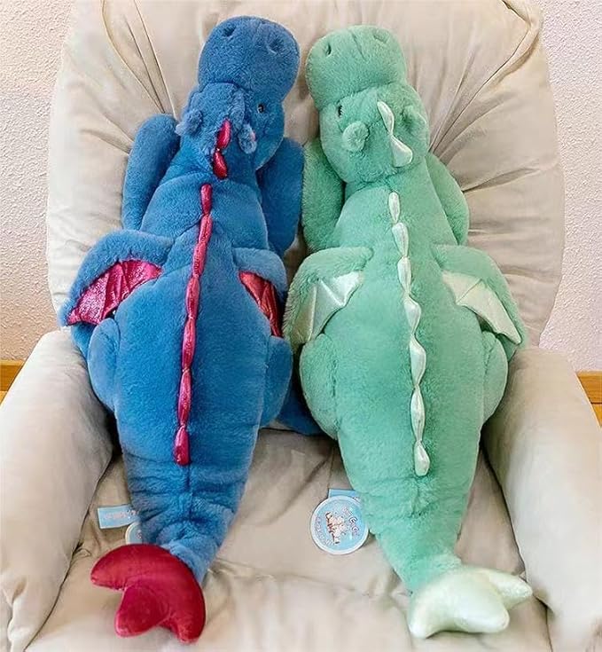 ARELUX Giant 52in 3Lb Big Green Dragon Large Stuffed Animals Cute Plush Toy Fuzzy Jumbo Dinosaur Pillow Plushies with Wings Cuddly Soft Green Pterosaur Plushie for Friends Family Member