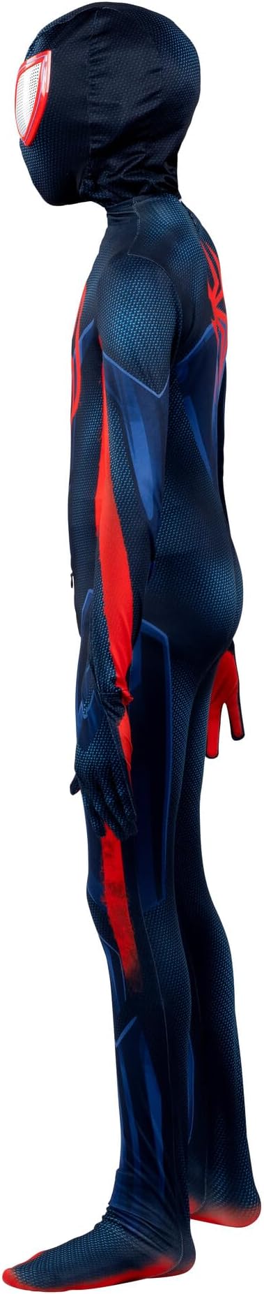 Marvel Miles Morales: Spider-Man Official Youth Deluxe Zentai Costume - Stretch Spandex with Hidden Zippers and Wrist Slits