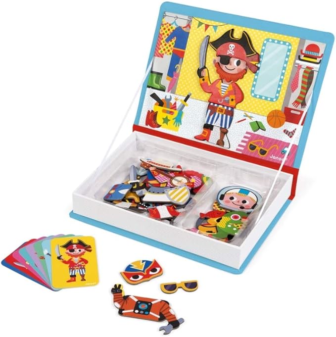 Janod MagnetiBook 45 pc Magnetic Boys Costumes Dress Up Game - Ages 3+ - J02719