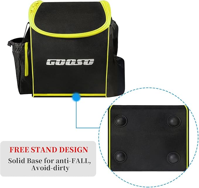 GOOSO Disc Golf Set with Bag - 12 PCS Flying Disc Golf Discs for Beginner with Putter, Midrange, Driver | Portable Disc Golf Backpack Holds 28+ Discs Free Stand Bag Design for Convenient Use