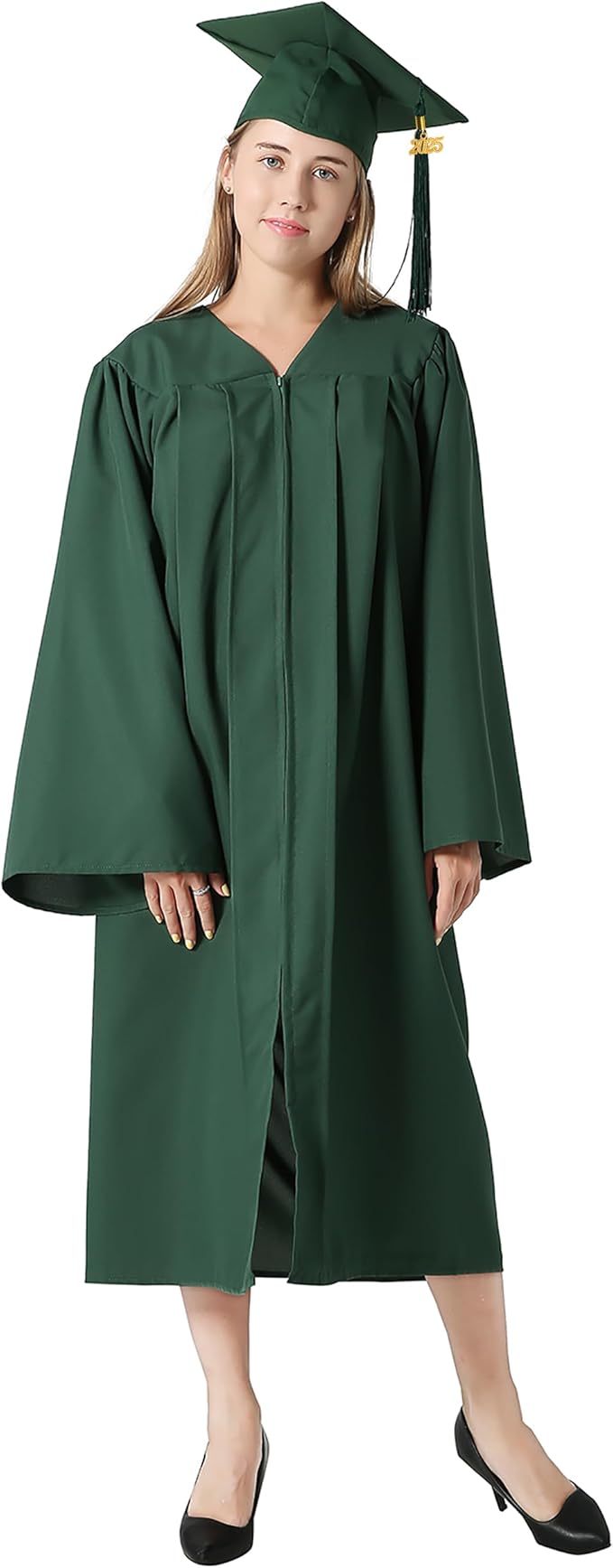 GraduationMall Matte Graduation Gown Cap Tassel Set 2025 for High School and Bachelor