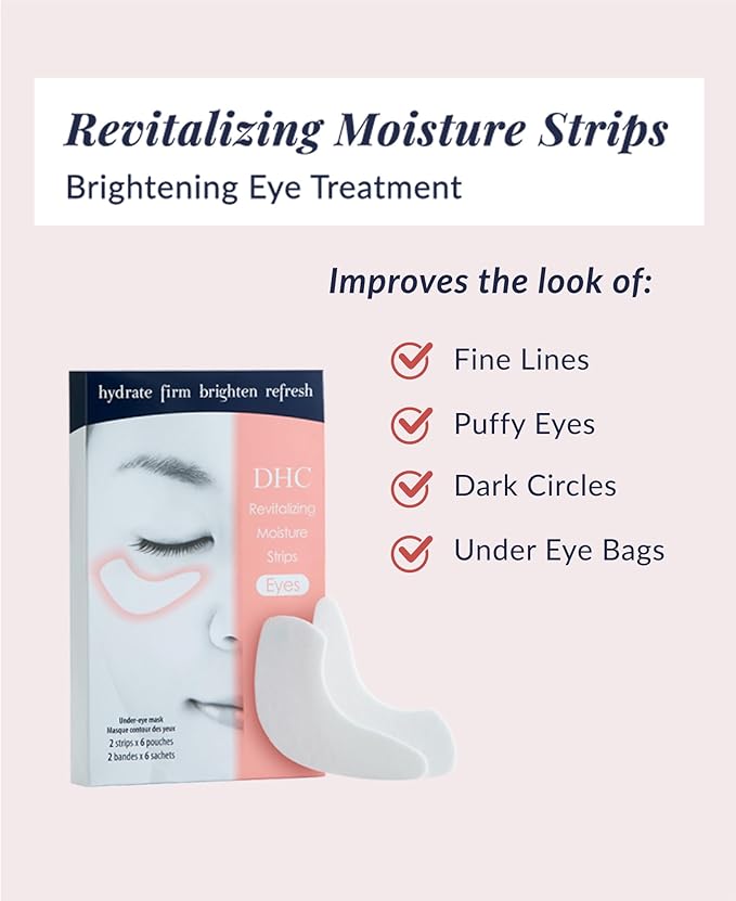 DHC Revitalizing Moisture Strips: Eyes (2 Count), Gel Strip Masks, 6 Applications Each
