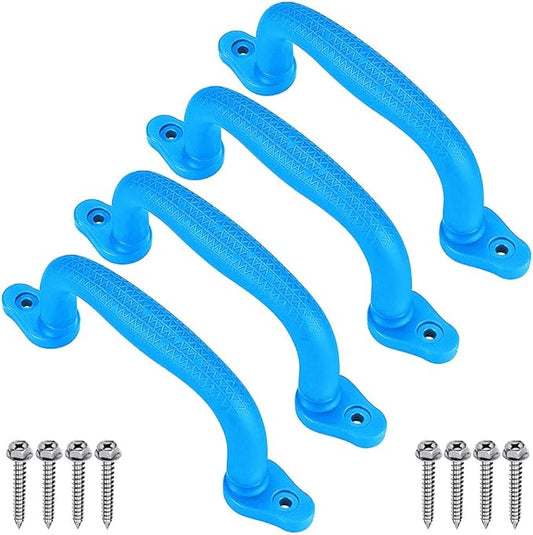 Dolibest Set of 4 Safety Playground Handles,Swing Set Kids Safety Hand Grips for Playset, Climbing Frame, Play House,Climbing Frame, Play House Handles(Blue)