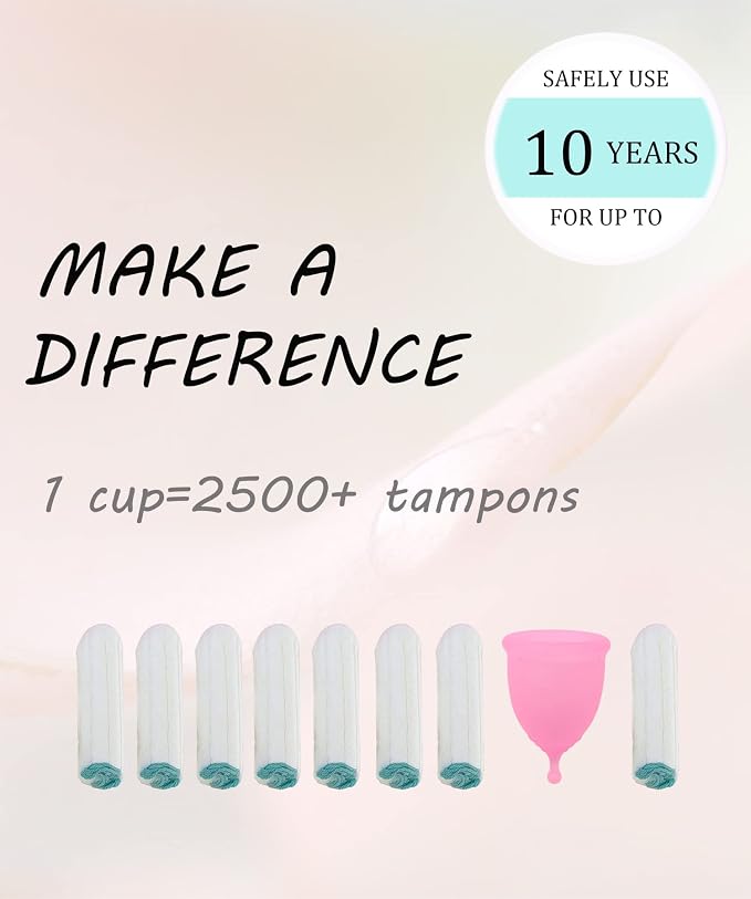 Menstrual Cups with Collapsible Storage Cup, Leak-Proof Design with Medical Grade Silicone Period Cups Reusable, Tampon and Pad Alternative,for Light Flow and Heavy Flow Large+Small