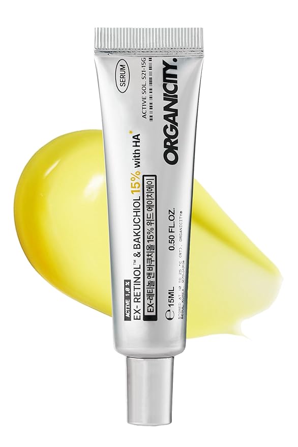 EX-Retinol & Bakuchiol 15% Facial Serum 0.5 Fl Oz | with Retinoid 1%, NAD+, EGF Peptides, Vitamin, Dexpanthenol | Korean Skin Care | for Firming and Lifting | Fragrance-Free Clean Formula