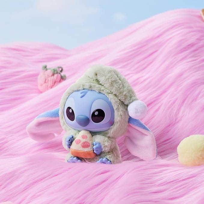 MINISO Disney Stitch Eat Something Before Sleep Collection Vinyl Plush Toy Surprise Box Figure Model Random Design Blind Box Toy Collectible Toy for Home Decor Birthday Gifts (Random One Figure)