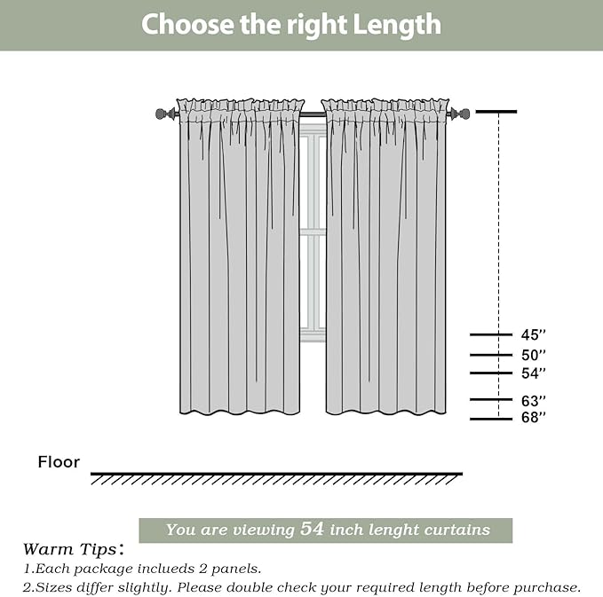 OWENIE Sheer Curtains 54 inches Long 2 Panels Set, Rod Pocket Curtain Sheers for Living Room/Bedroom, Light Filtering Voile Panels Drapes Small Window Treatments 2 Pcs Total Wide 84 Inches, Navy Blue