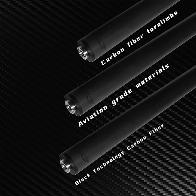 100% Carbon Fiber Shaft, Black Technology Shaft of Pool Cue Front Part for Billiard Play/Break/Snooker Cue Shaft with Foam- 737 mm,745mm,765mm