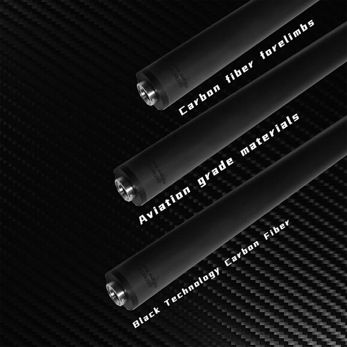 100% Carbon Fiber Shaft, Black Technology Shaft of Pool Cue Front Part for Billiard Play/Break/Snooker Cue Shaft with Foam- 737 mm,745mm,765mm