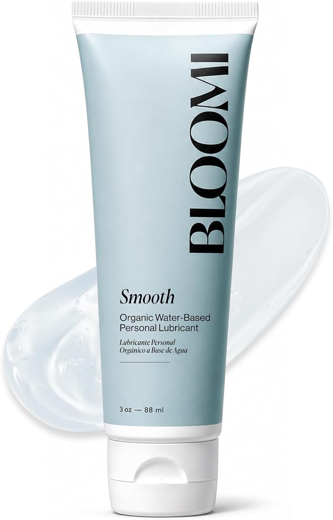 Bloomi Smooth Water-Based Lube - pH-Balanced, Non-Sticky Personal Lubricant for Women & Couples - Sensitive Skin-Friendly, Compatible with Latex & Polyisoprene - Organic & Fragrance-Free - 3oz