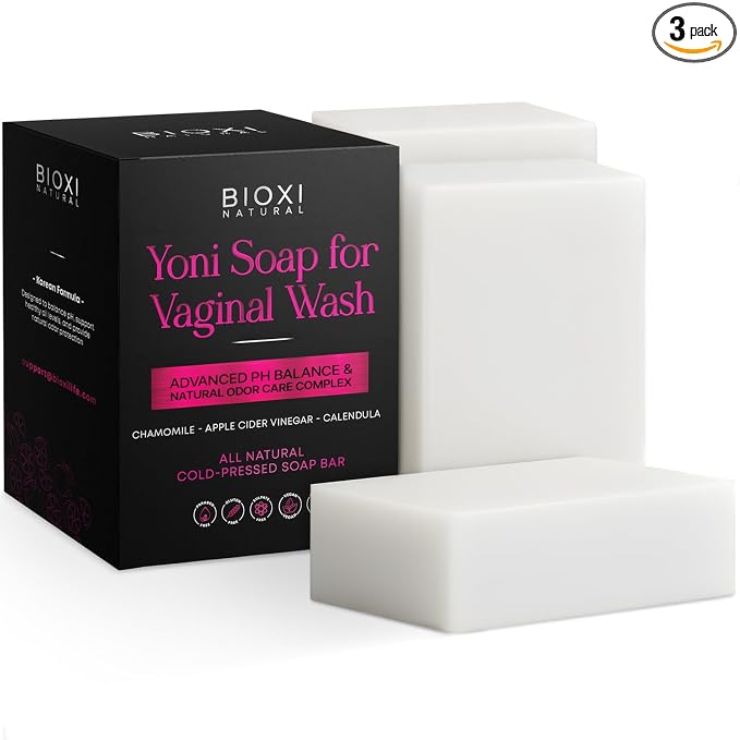 Yoni Soap for Vaginal Intimate Feminine Wash - Advanced pH Balance & Odor Care Control Hydration Complex - Natural Korean Cold-Pressed Vegan Formula with Aloe Vera, Chamomile & Calendula - 3 Pack