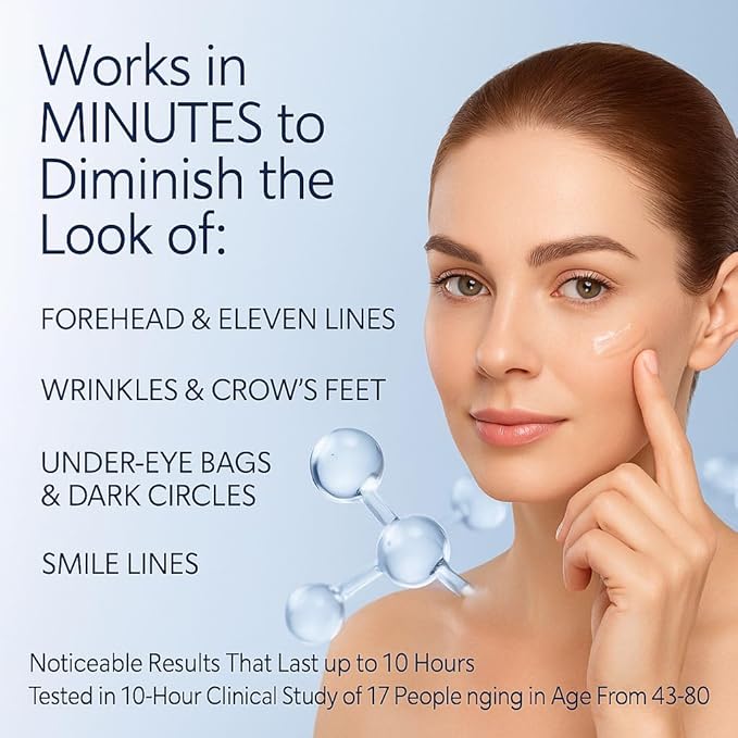 Instant Firming Eye Serum|Anti-Aging Formula for Under Bags and Wrinkles, Under Eye Cream-10ml, Wrinkle Filler, Visibly Improves for Bags Dark Circles Treatment for Puffines (Perfume Free)