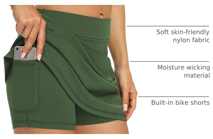 LouKeith Tennis Skirts for Women Golf Athletic Activewear Skorts Mini Summer Workout Running Shorts with Pockets