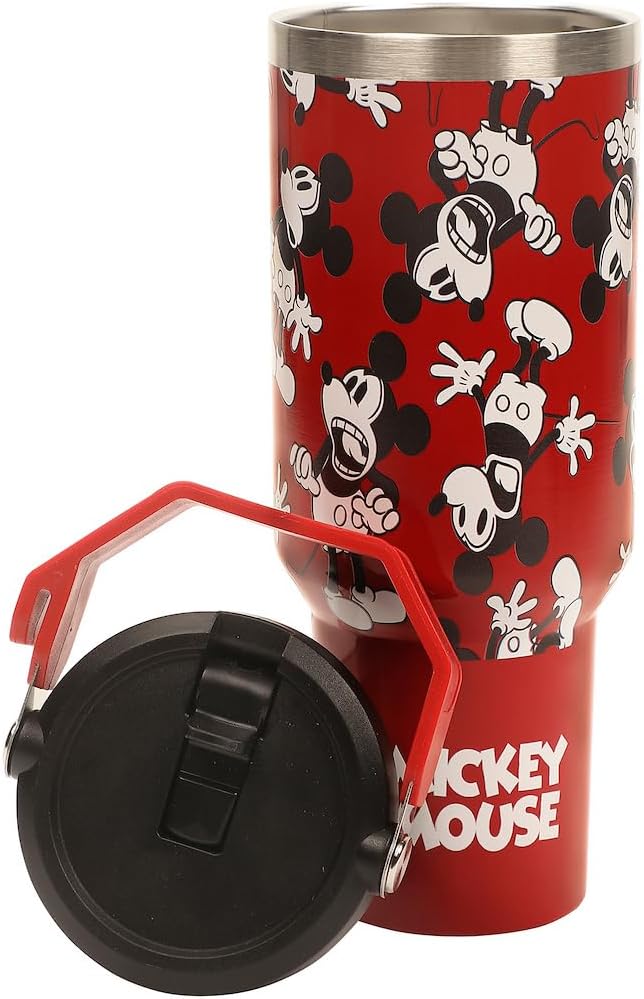 Disney Mickey Mouse All-Over Character Print Red 40 Oz Stainless Steel Water Bottle