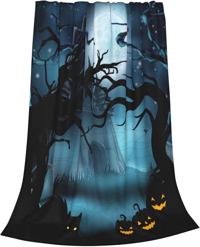 Cute Halloween Blankets for Kids/Teens/Women/Men/Adults, Spooky Blanket for Boy/Girls/Toddler, Fall Throw Blanket for Couch 40"x 60"