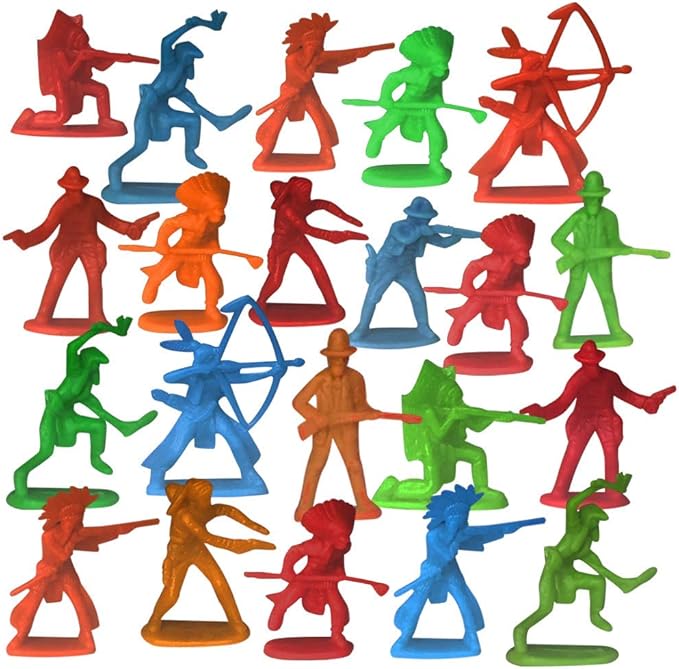 ArtCreativity 144 PCS Cowboy & Indian Action Figurines Assortment – Bulk Mini Plastic Figures in Assorted Colors & Poses – Party Favors, Goodie Bag Fillers, Toys for Kids, Decorations