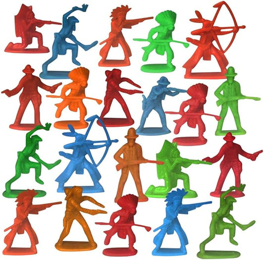 ArtCreativity 144 PCS Cowboy & Indian Action Figurines Assortment – Bulk Mini Plastic Figures in Assorted Colors & Poses – Party Favors, Goodie Bag Fillers, Toys for Kids, Decorations