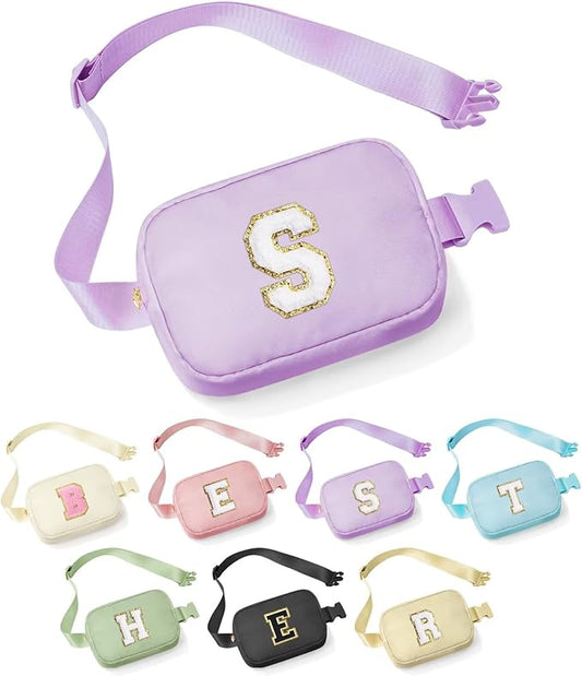 YOOLIFE Birthday Gifts for Women - 30th 40th 50th 60th 70th Birthday Gifts for Mom Daughter Her Friend Sister Girlfriend, Personalized Gifts Christmas Gifts, Initial Belt Bag Crossbody Bags, Purple S