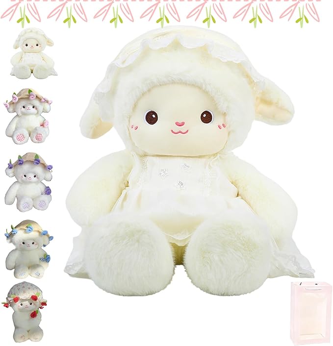 Baby Sheep Bouquet Rose Bouquet Plush Toy, Baby Sheep Bouquet Plush - 2-in-1 Convertible Gift with Detachable Floral Hood, Perfect for Valentine's Day & Birthdays