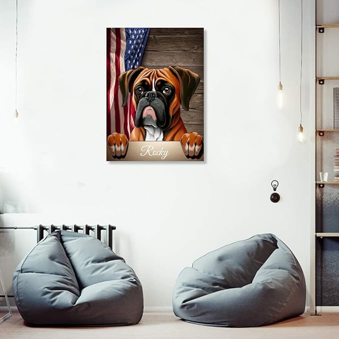 Custom Wooden Jigsaw Puzzles with Your Dog's Name on Boxer Art Print - 300 500 1000PCS Puzzles Game and Home Wall Decor
