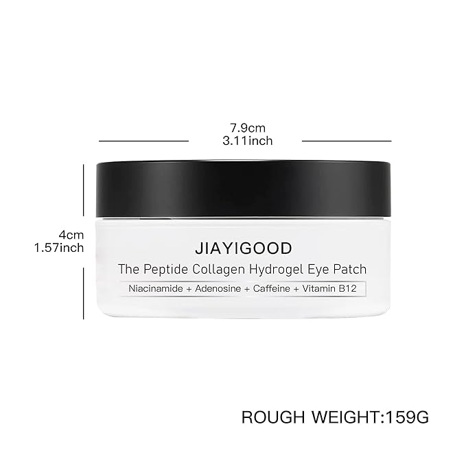 Protein Hydrogel Under Eye Patches, 60 Pairs - Hydrating & Firming Eye Gels for Dark Circles, Puffiness & Wrinkles, Infused with Collagen - Rejuvenating Eye Mask for Smooth, Refreshed Skin