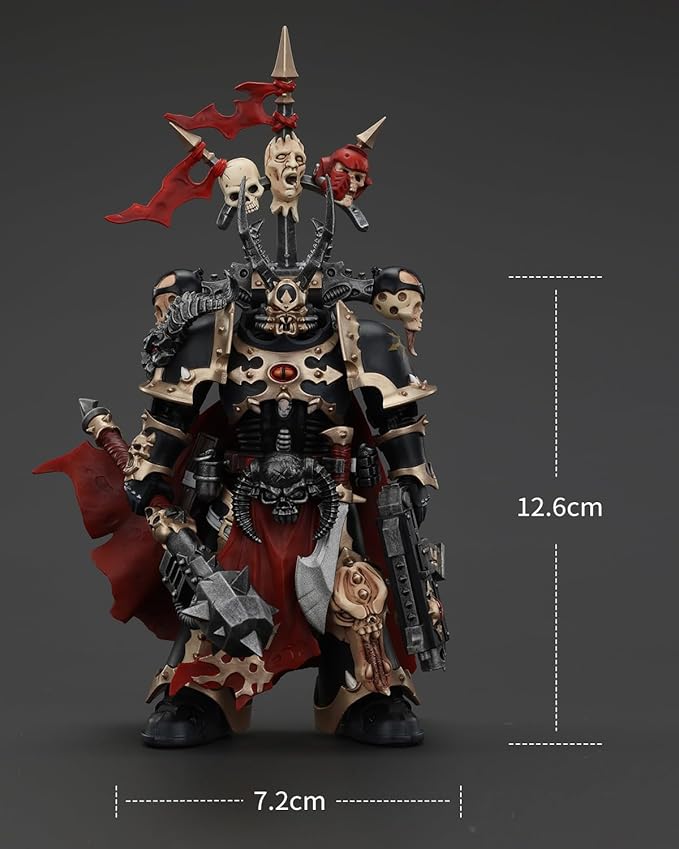 JoyToy Warhammer 40K Genuine License 1:18 Action Figure, Chaos Space Marines Black Legion Chosen Champion with Bolter and Power Maul, 4.96 inch Collectible Action Figures Sets