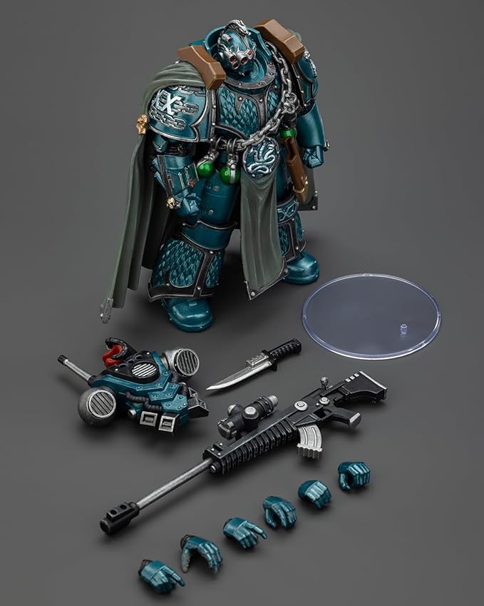 JoyToy 40K Genuine License 1:18 Action Figure, Alpha Legion Exodus The One who is Many with Sniper Rifle and Power Dagger, 4.96 inch Collectible Action Figures Sets