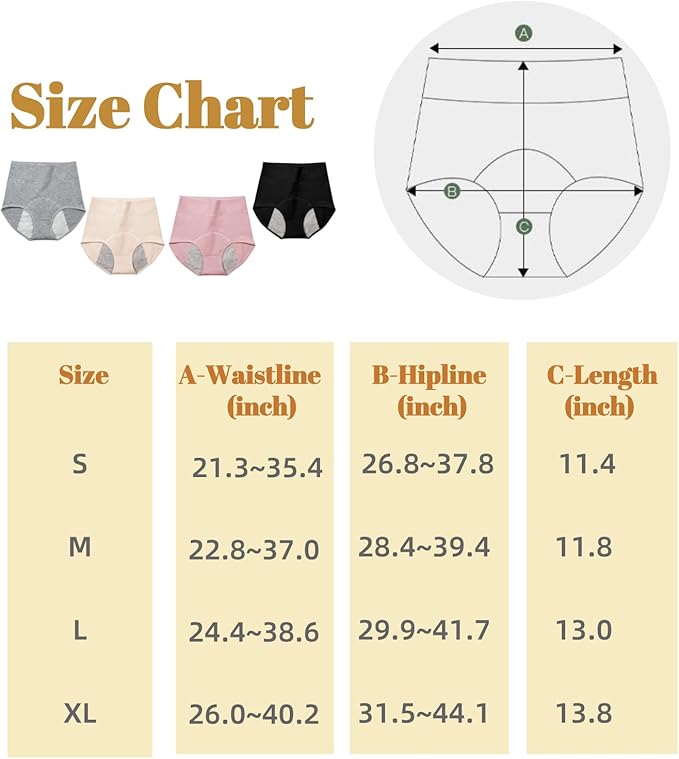 Washable Incontinence Underwear for Women, Leak Resistant Ladies Panties | Reusable Protective Briefs for Light Bladder Leakage; Thin lightweight leak proof underwear; NO thick cotton liner (L)