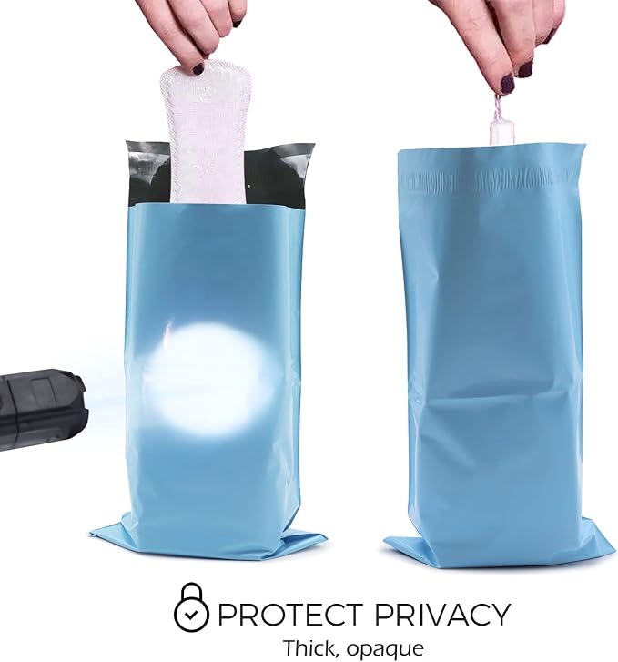 Sanitary Napkin Disposal Bags, Self-sealing, 100 Pcs, Blue | Feminine Hygiene Disposal Bags for Tampons, Liners and Pads, Prevents Odours