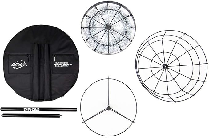 MVP Disc Sports Black Hole Pro HD 24-Chain Portable Disc Golf Basket with Transit Bag