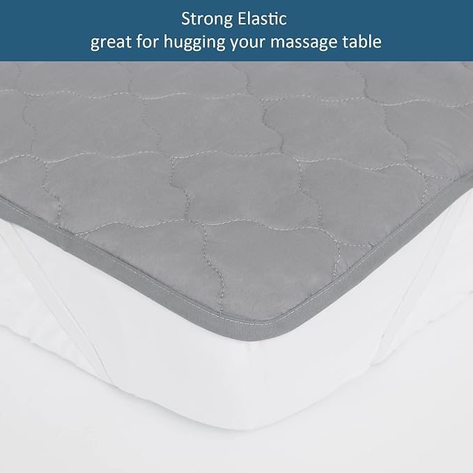 2-Piece Waterproof Massage Table Sheet Set, Extra Soft, Cushy, for Massage Tables, Includes Massage Fitted Sheet and Face Rest Cover, Grey