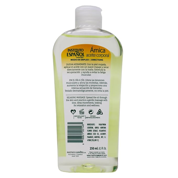 Instituto Espaol Arnica Oil, Body Oil for Intensive Nourishment, Fresh Fragrance, 8.5 Fl Oz, Bottle