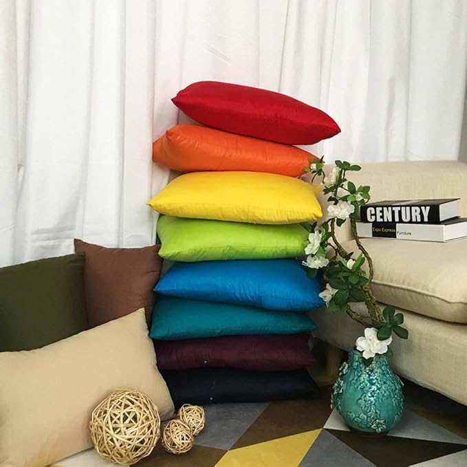 Thmyo 4-Pack 100% Cotton Lumbar Comfortable Solid Decorative Throw Pillow Case Rectangle Cushion Cover Sublimation Blank Pillow Covers Christmas DIY Throw Pillowcases for Sofa(12x20inch/30x50cm,Black)