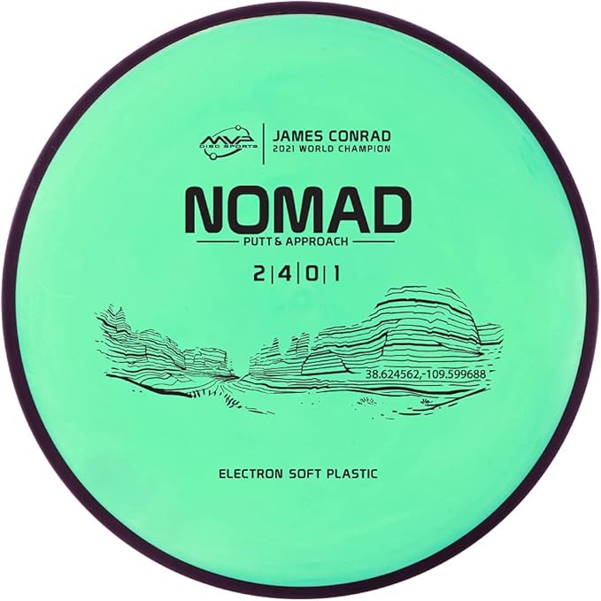 MVP Disc Sports Electron Nomad James Conrad Edition Disc Golf Putter (Choose Your Firmness/Colors May Vary)