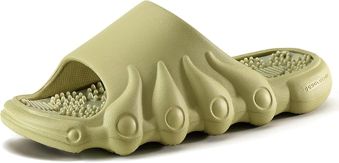 Plantar Fasciitis Relief Foot Massager for Plantar Fasciitis Shoes Women Acupressure Massage Slippers Reflexology Sandals Relaxation Gifts for Mom Dad Parents (Green,women7-8/men 6.5-7.5)