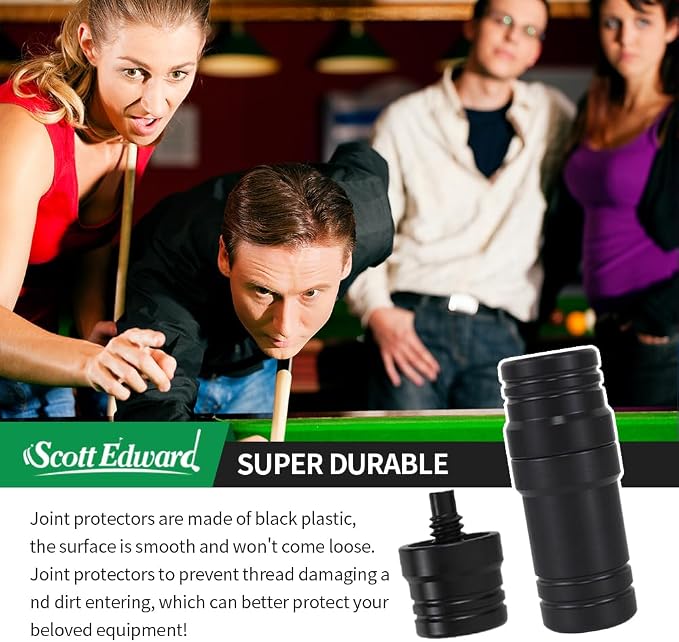 3 Pair Billiard Stick Joint Protectors, 5/16" x 3/4/8/9//10/11/14/18， Pool Cue Stick Protectors Threaded Joint Protectors Plastic Billiards Equipment