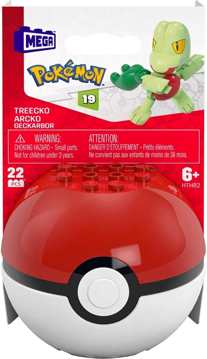 MEGA Pokémon Poké Ball Building Set, Series 19, 6 Figures Including Mudkip, Alolan Meowth, Torchic, Alolan Rattata, Treecko, and Alolan Vulpix FPM00-963K
